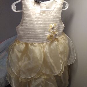 Yellow White Easter Wedding Pageant Special Occasion 4T Girls Petal Layers Rhine